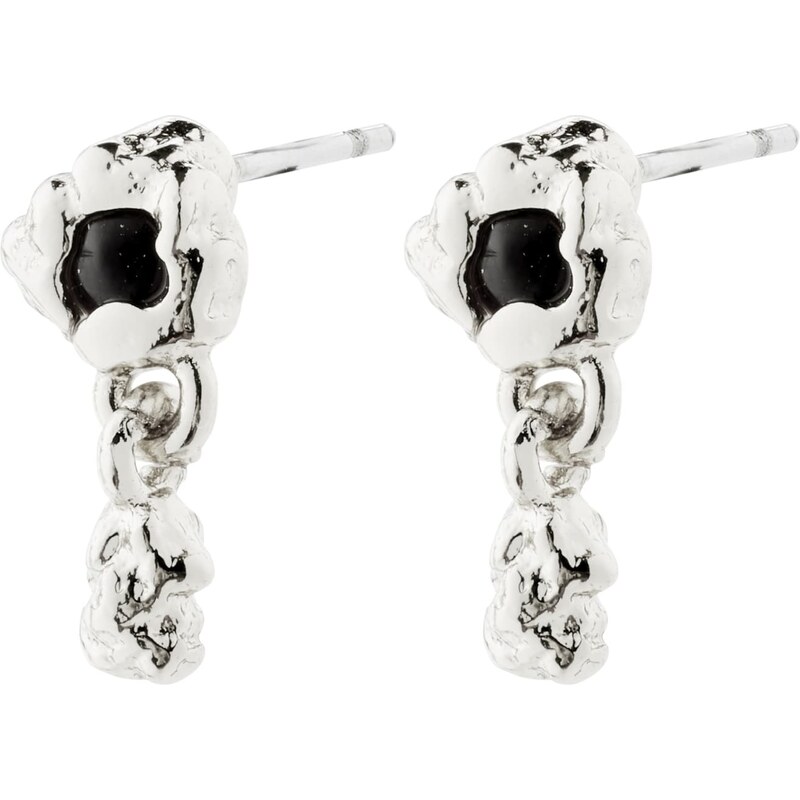 Pilgrim Náušnice Ryper čierna / strieborná 56727532