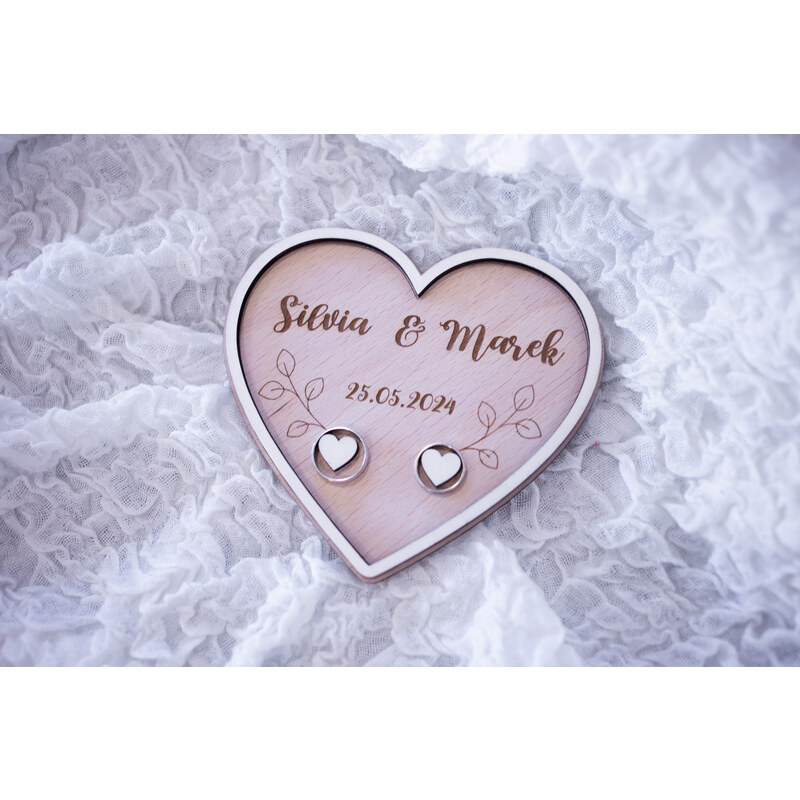 Tanierik na obrúčky srdce Lístočky 56744911