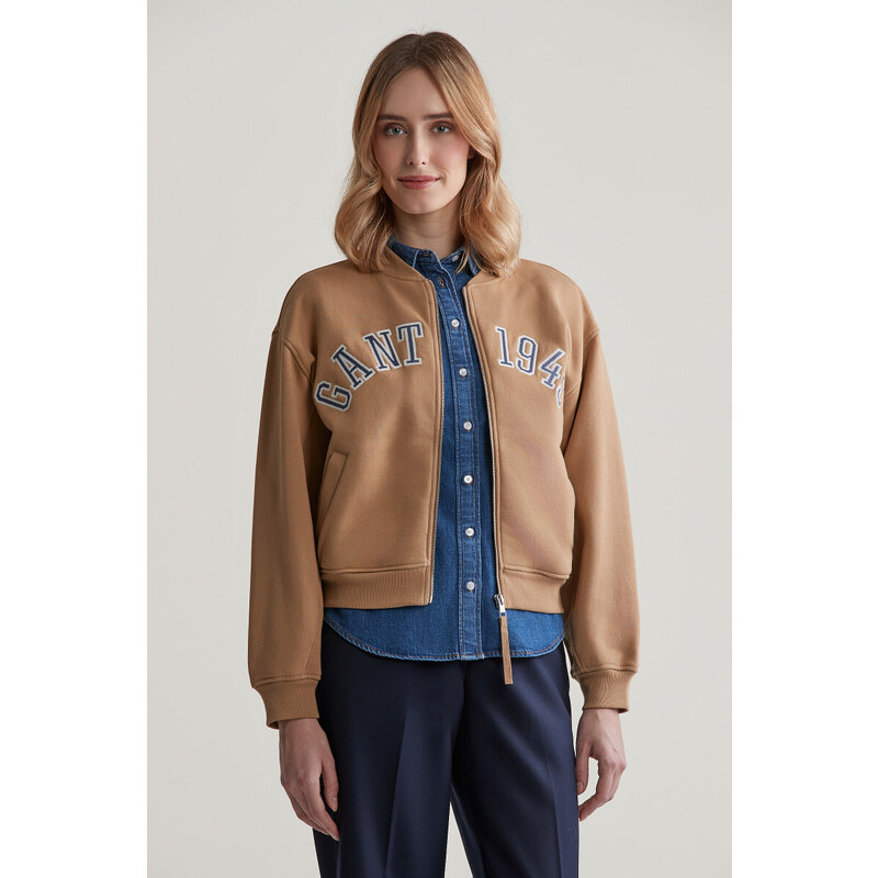 MIKINA GANT 1949 ARCH BOMBER SWEAT CARAMEL BEIGE 56755549