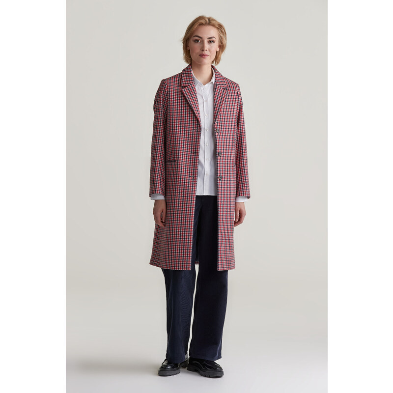 KABÁT GANT PATTERN CLASSIC TAILORED WOOL COAT BRIGHT RED 56755570