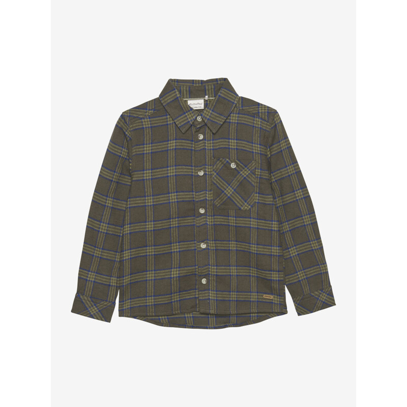 Minymo Károvaná Košela Olive Night 54472362