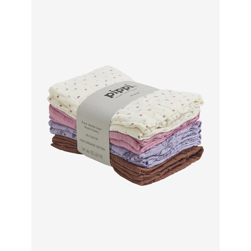 Pippi Mušelin plienky z organickej bavlny Wisteria 8ks 54472653