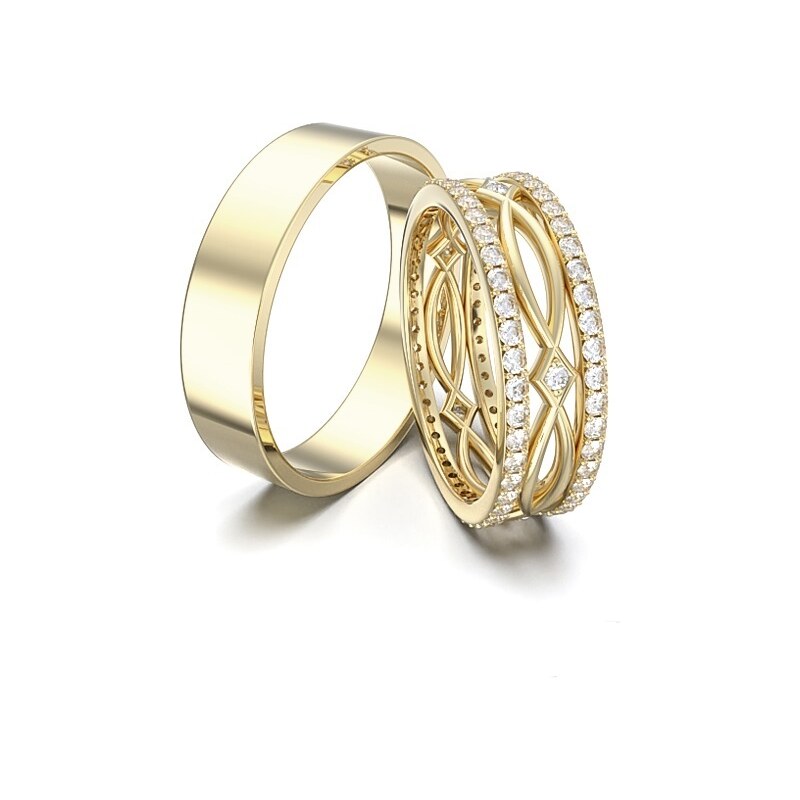 Svadobné obrúčky - žlté zlato 2014116/ZX 53462131