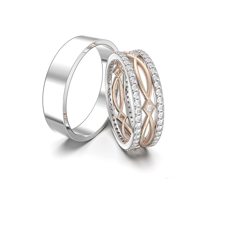 Svadobné obrúčky - biele a ružové zlato 2014116/BRX 53462133