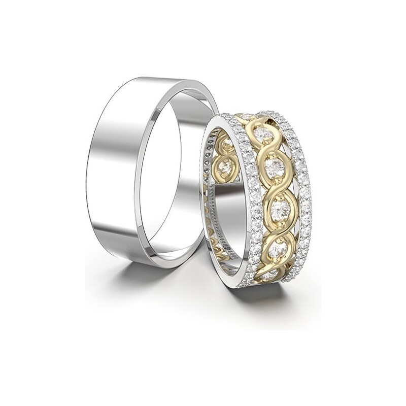 Obrúčky z bieleho a žltého zlata 2014117/BZX 53462137