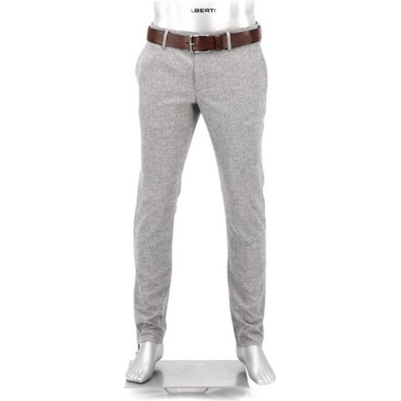 E-shop Pánske vlnené pepitkové mini Oxford nohavice ALBERTO slim fit