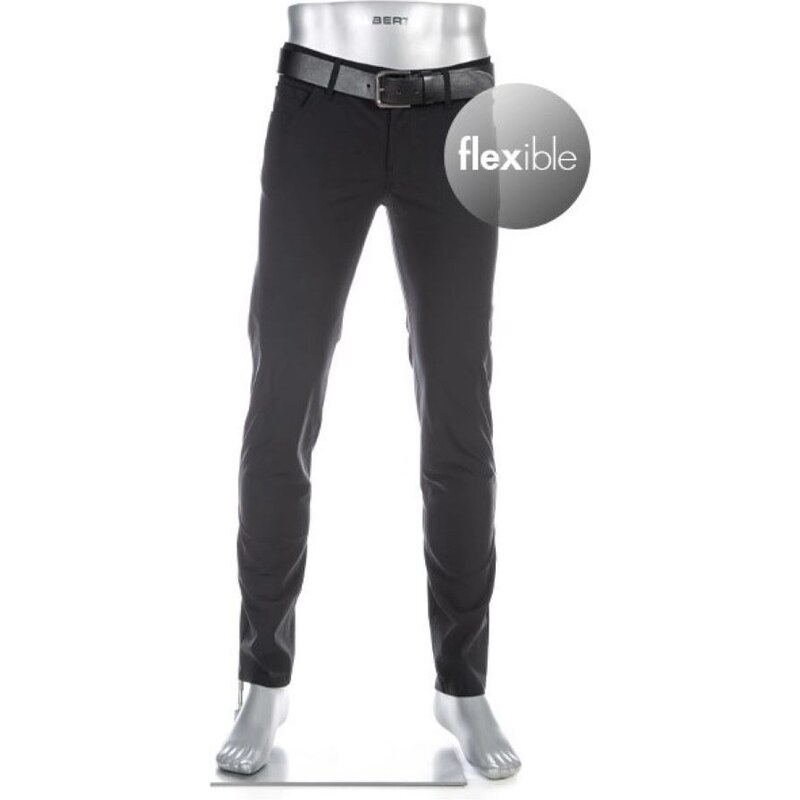 Pánske čierne Jersey Revolutional nohavice ALBERTO slim fit 56769725