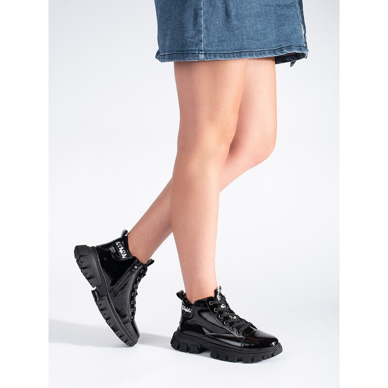 Lacquered black womens boots by Sergio Leone 57102281