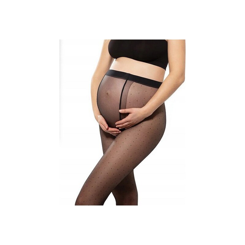 Čierne vzorované tehotenské silonky Gatta Body Protect 01 20 den Mama 42879196