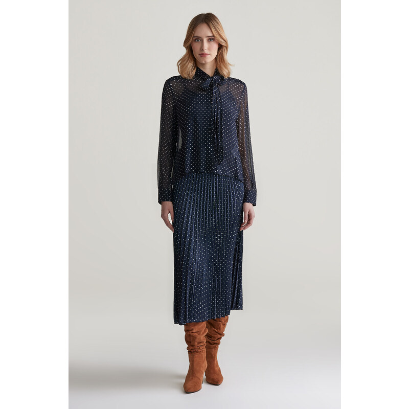 SUKŇA GANT DOT PRINT PLEATED SKIRT EVENING BLUE 56772048