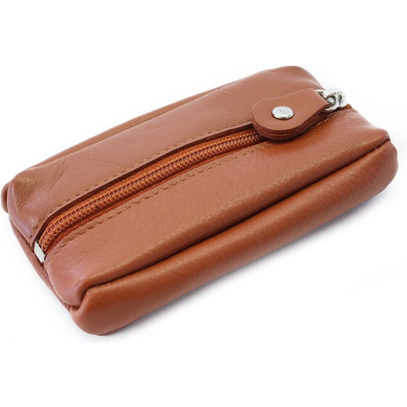 Arwel Hnedá kožená kľúčenka so zipsovým vreckom 619-2418-45 60828960