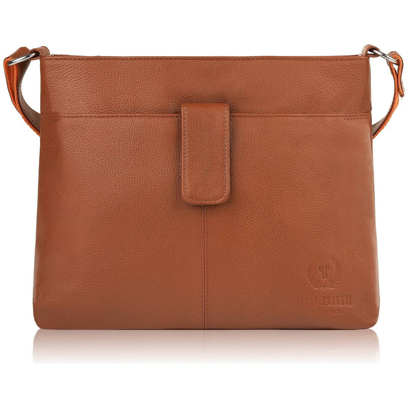 Paolo Peruzzi Dámska kožená kabelka cez rameno E-27-CG | koňaková E-27 56776840