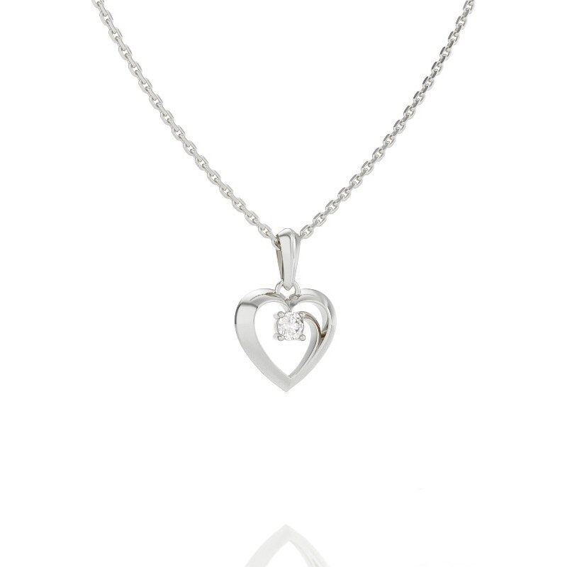 Prívesok z bieleho zlata s briliantom 2439B/BX 43068606