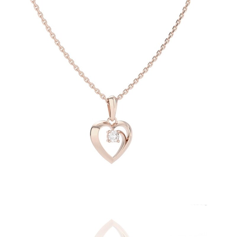 Prívesok srdce z ružového zlata 2439/RX 43068601