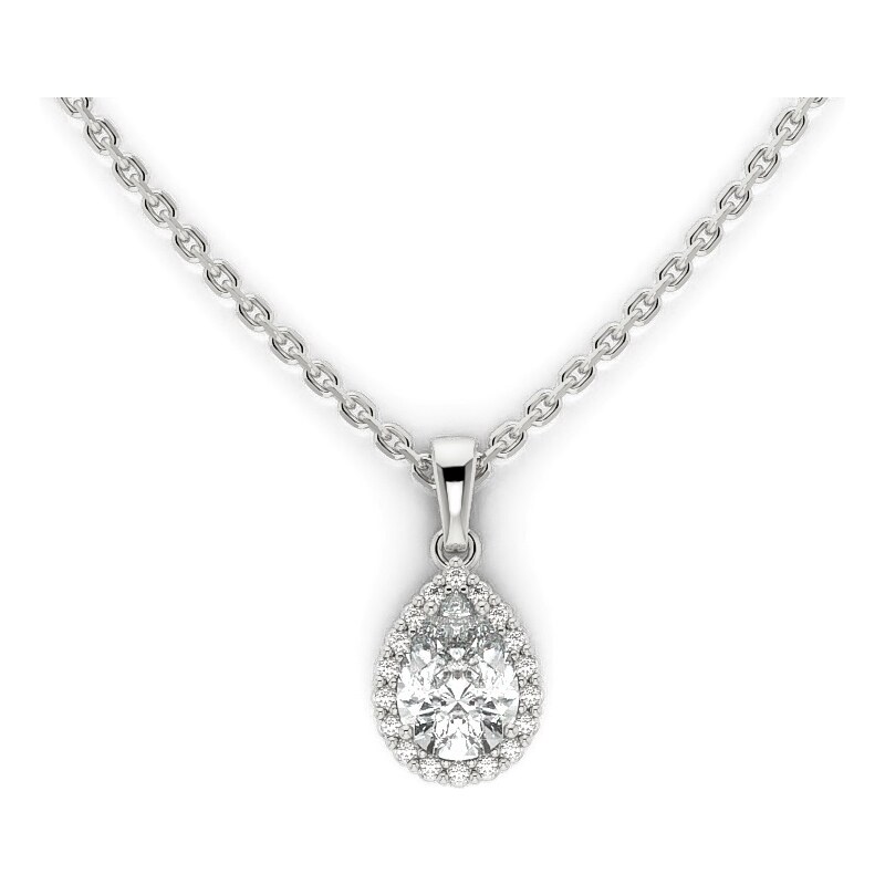 Prívesok slza z bieleho zlata 2440/BXX 44365997