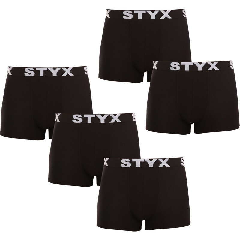 5PACK pánske boxerky Styx športová guma čierné (5G960) 46495150