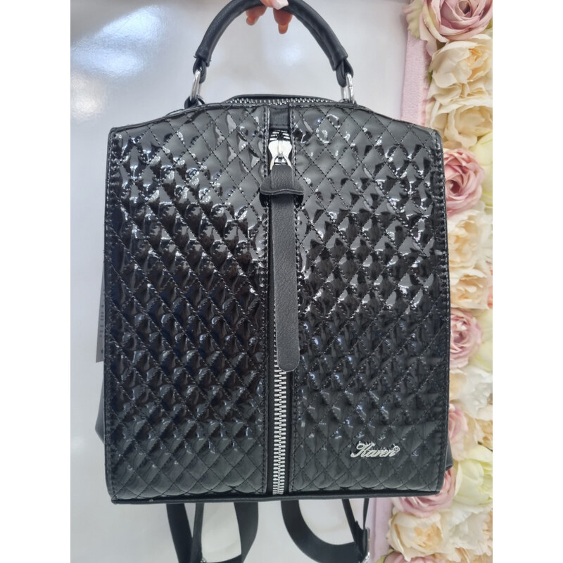Katrins Fashion Štýlový čierny ruksak/kabelka Chiara 67213920