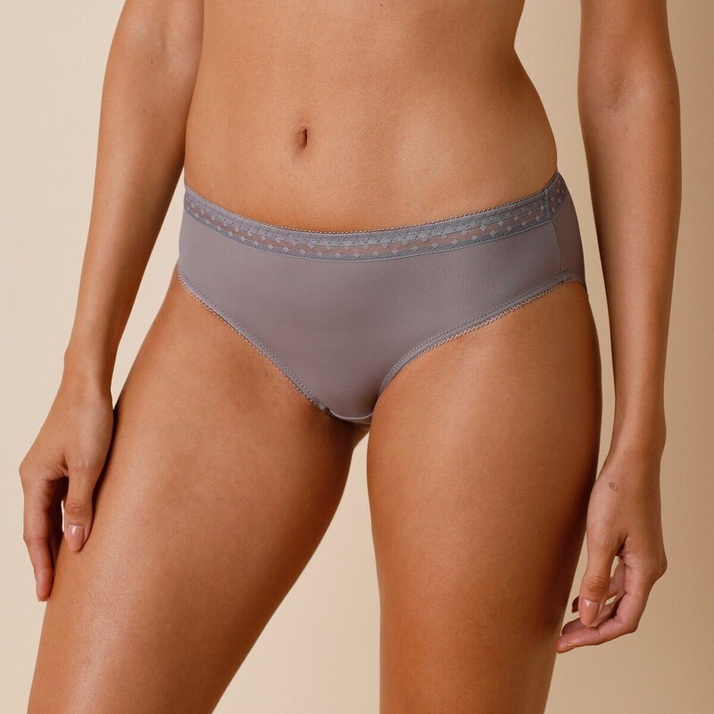 Súprava 2 midi nohavičiek Paia z mikrovlákna a vyšívaného tylu sivá 49062670