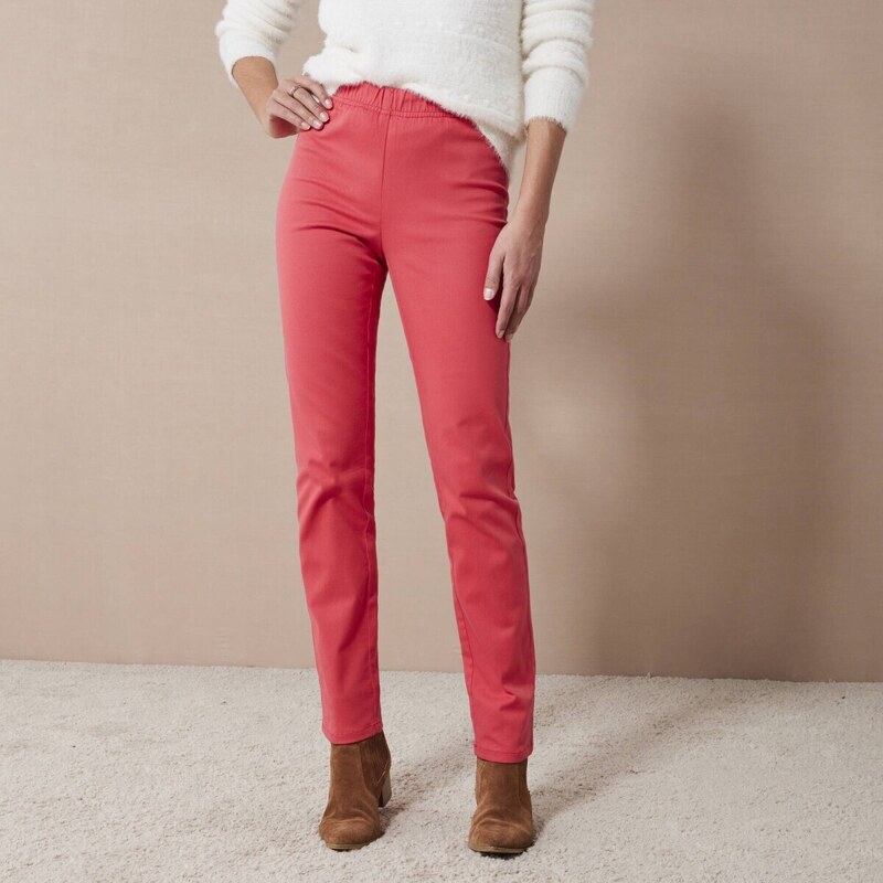 Džegíny s pružným pásom a efektom plochého brucha červená 036 56068056