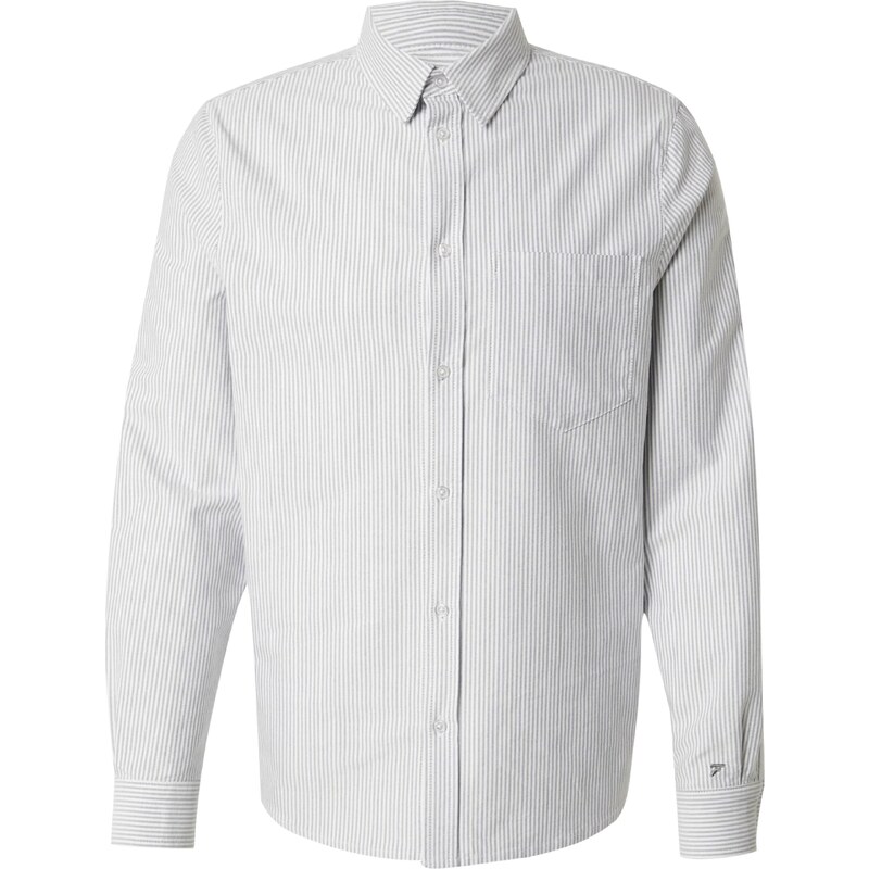 DAN FOX APPAREL Košeľa Essential sivá / biela 56795965