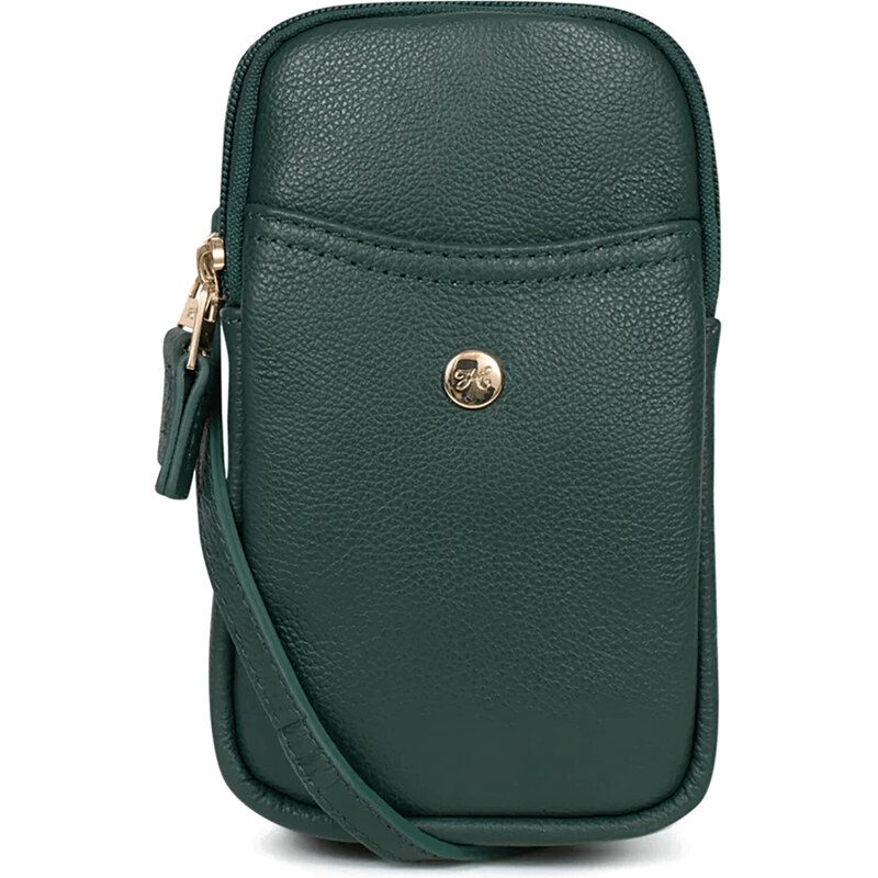Kožená kabelka na mobil a doklady Hexagona Marte - zelená 56800659