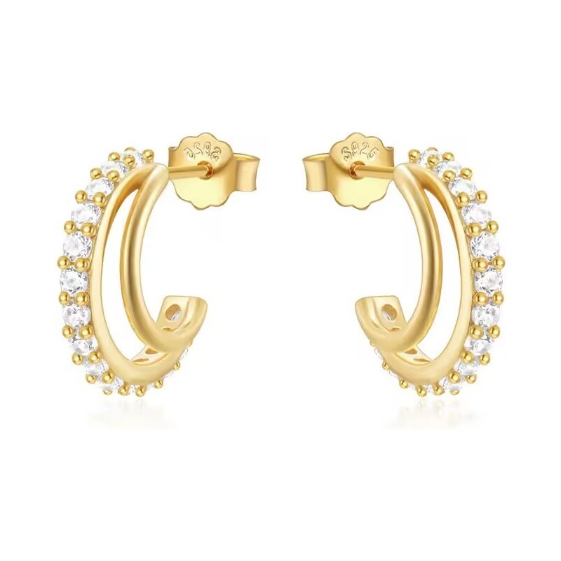 Olivie Strieborné náušnice POĽKRUHY GOLD 9070 56858909