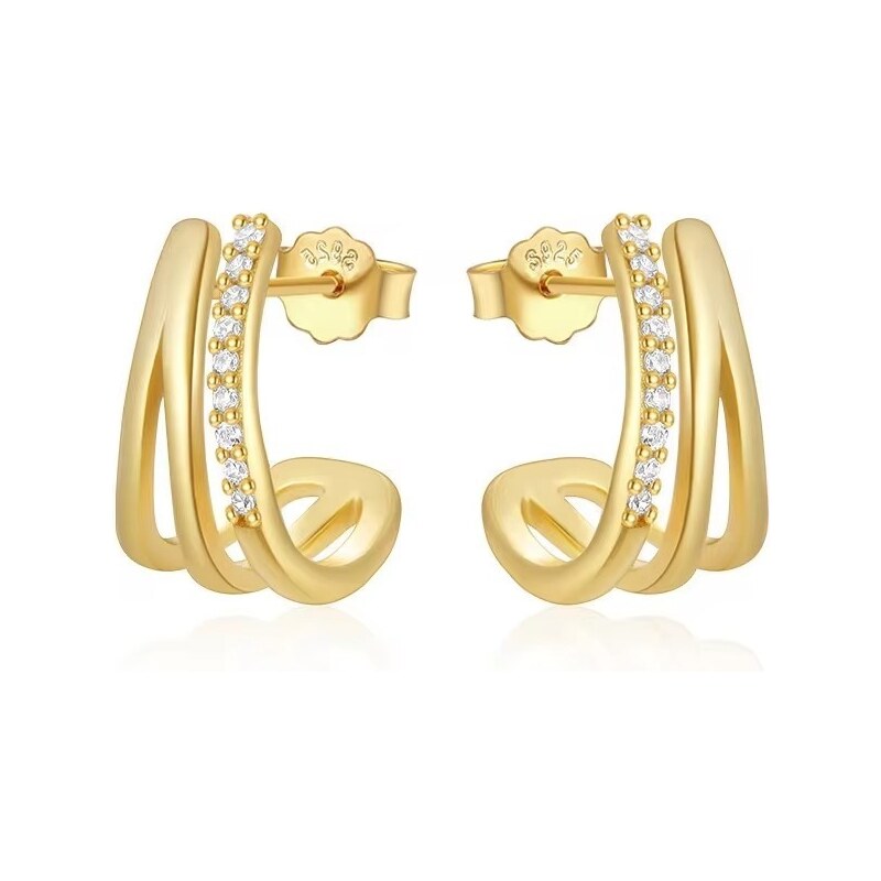 Olivie Strieborné náušnice POĽKRUHY GOLD 9072 56858911