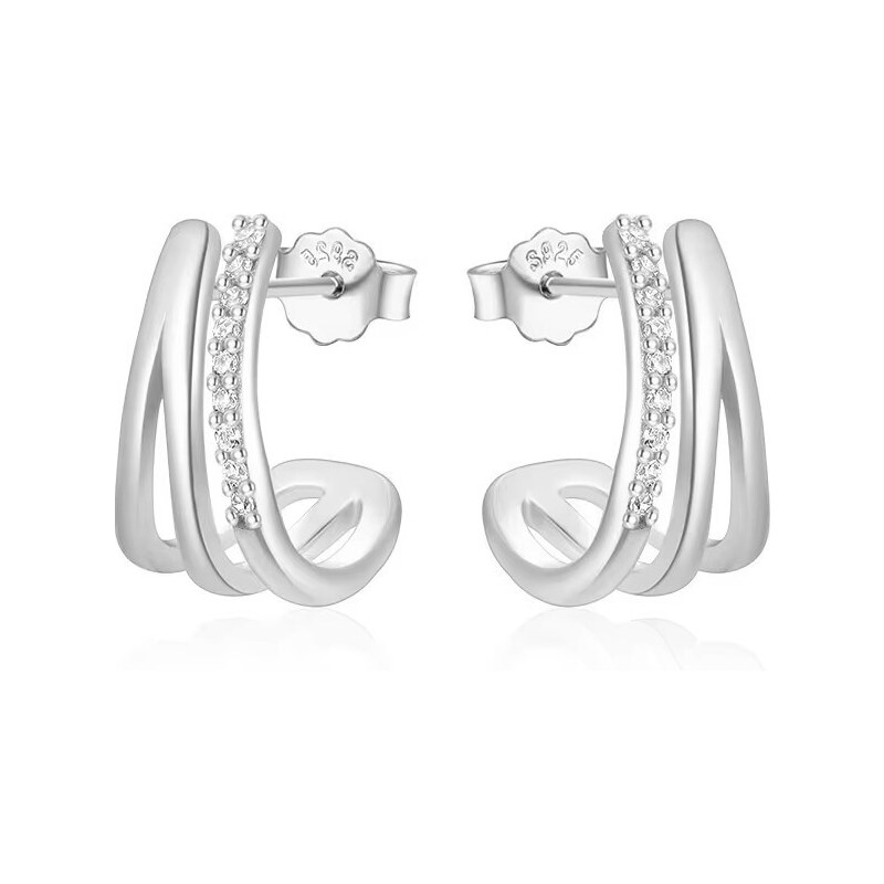 Olivie Strieborné náušnice POĽKRUHY 9073 56858912