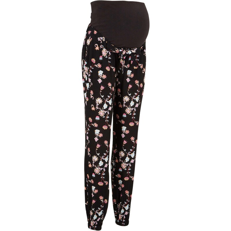 bonprix Tehotenské nohavice z viskózy, Loose Fit, farba čierna 44789841