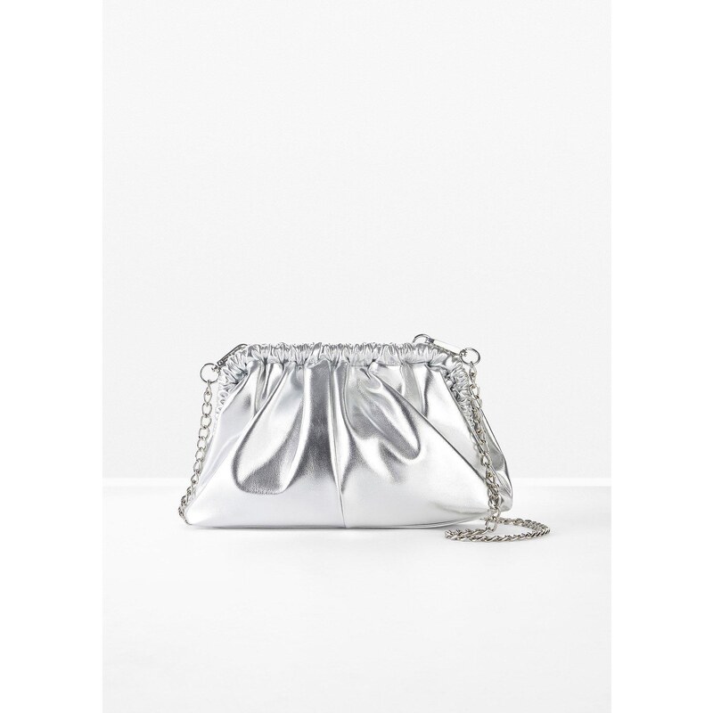 bonprix Kabelka Clutch s odnímateľným remienkom, farba strieborná 50902255