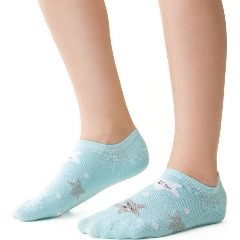 BASIC Svetlomodré chlapčenské bambusové ponožky s hviezdičkami Art.152 56985403