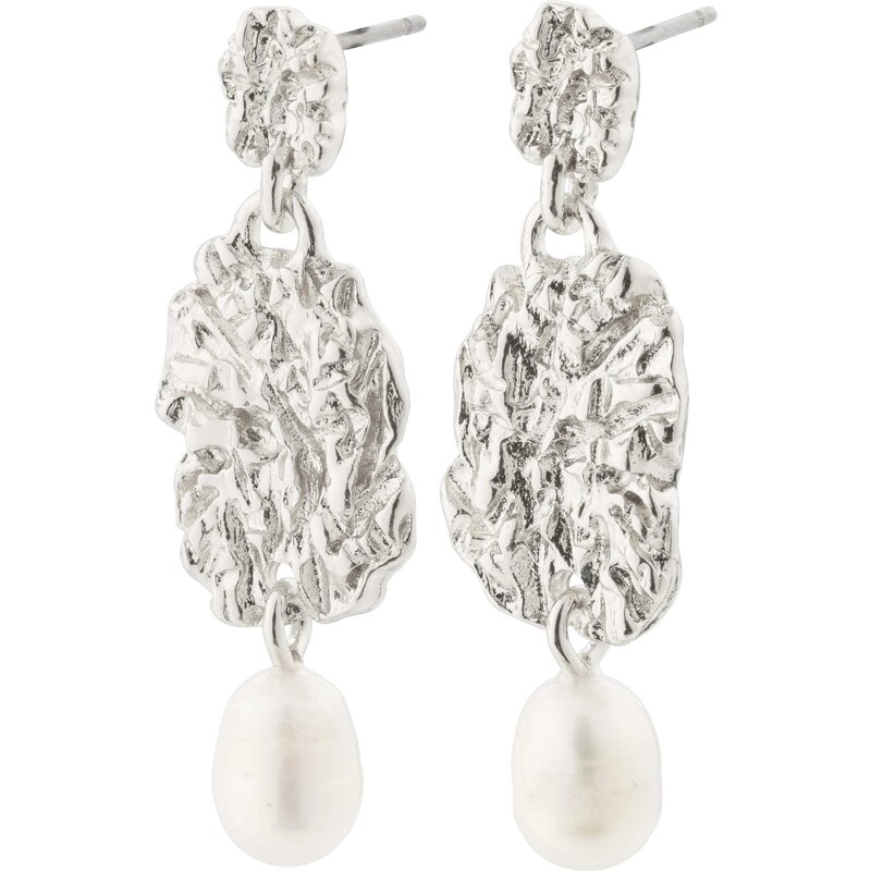 Pilgrim Náušnice True strieborná / perlovo biela 56866546