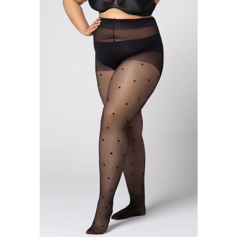 Čierne pančuchy pre moletky QUEEN SIZE DIAMOND RAIN 30 DEN Mona 67581905