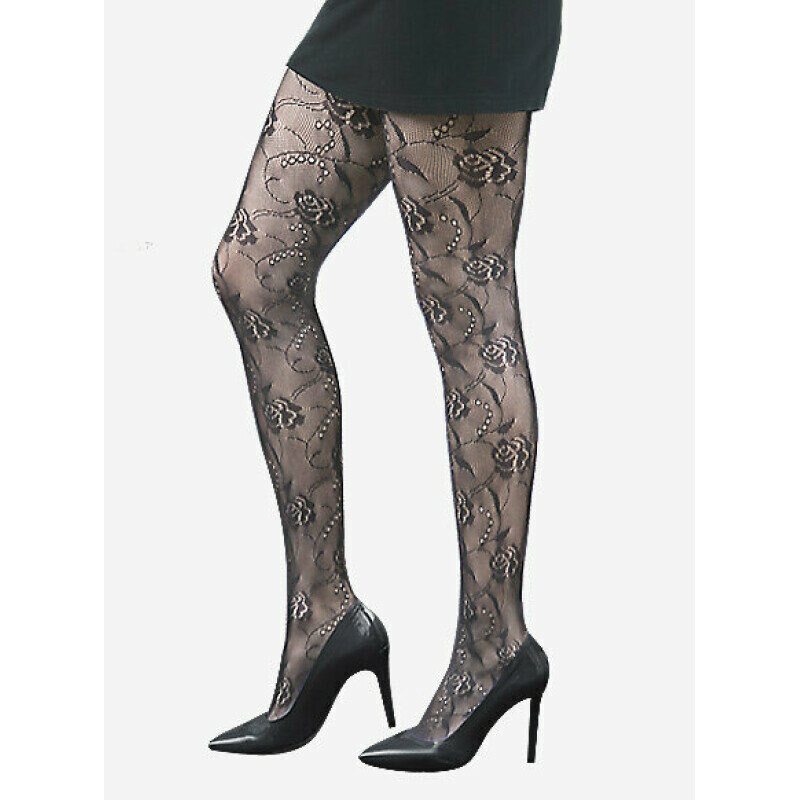 Sieťované pančucháče s ružami № 024 Lores 67581961