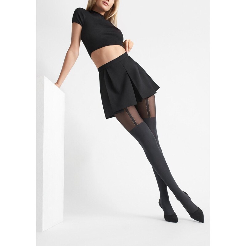 Pančuchy imitujúce samodržky s ozdobným pásom ZAZU B11 20/60 DEN 67582046