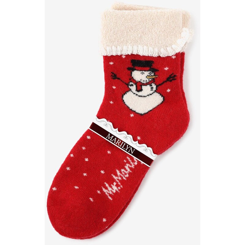 Dámske zateplené ponožky so snehuliakom ANGORA TERRY X43 Marilyn 67582096