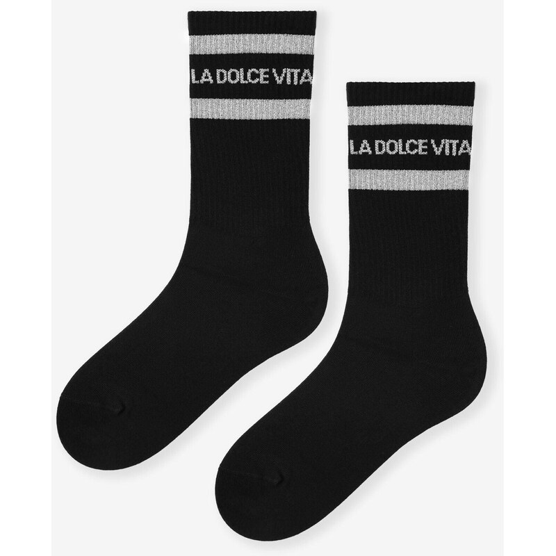 Dámske vysoké ponožky s lesklým vzorom LA DOLCE VITA URBAN SOCKS 67582130