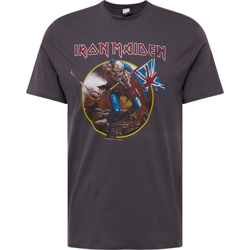 AMPLIFIED Tričko Iron Maiden Trooper žltá / tmavosivá / rubínová / 61801315