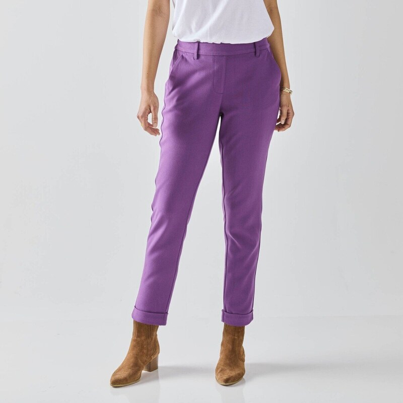 7/8 úzke jednofarebné nohavice fialová 036 Blancheporte 56607598