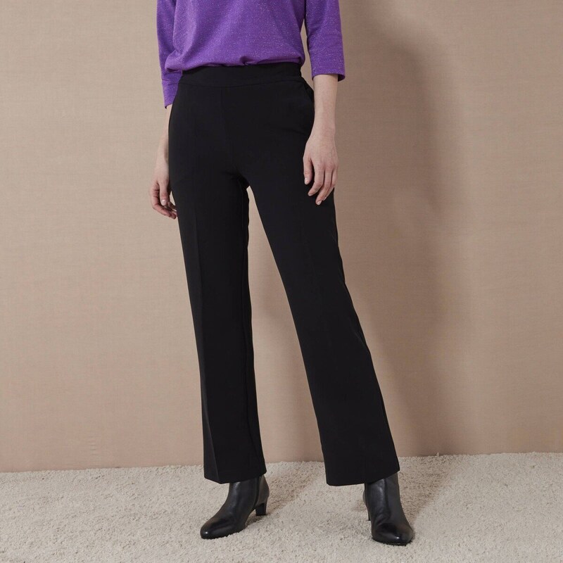 Jednofarebné široké splývavé nohavice čierna 038 Blancheporte 56607976