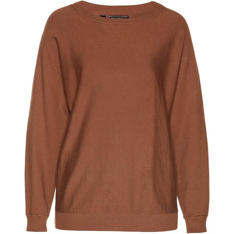 bonprix Pulóver s netopierími rukávmi, farba hnedá 45318645