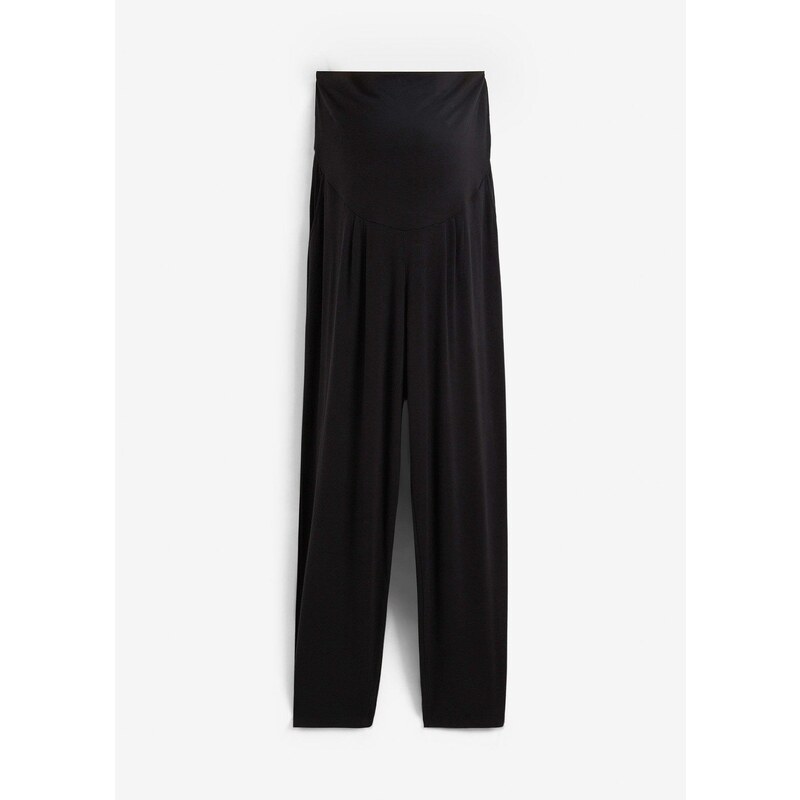bonprix Materské pudlové nohavice, džersejové, Loose Fit, farba čierna 44742317