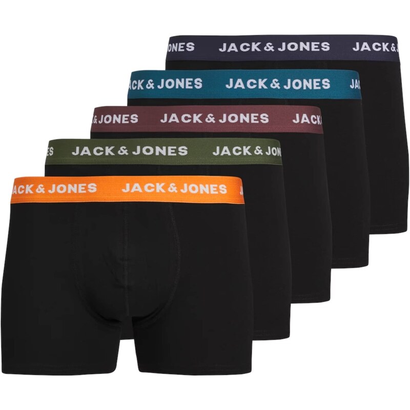 JACK & JONES Boxerky JACOliver olivová / oranžová / čierna / biela 56955012