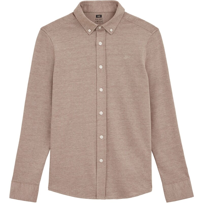 WE Fashion Košeľa béžová / hnedá 56955073