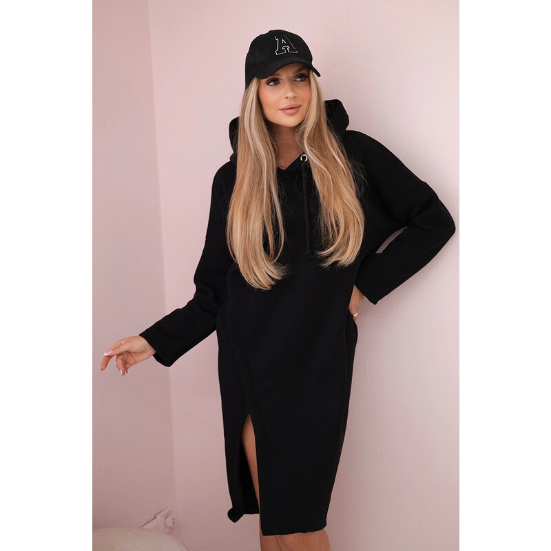 Kesi Šaty 9168 s kapucňou a bočným rázporkom 64236185