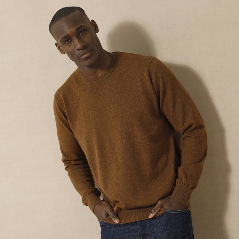 Pulóver s okrúhlym výstrihom, 80 % vlna, 20 % polyamid medená 086 56966641