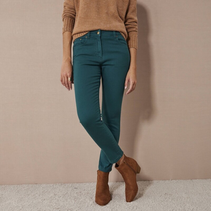 Úzke jednofarebné 7/8 nohavice jedľová 036 Blancheporte 56966653