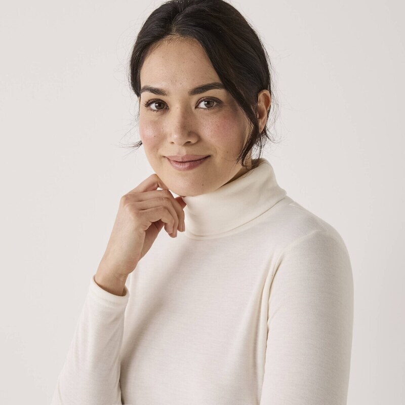 Rolákové termo tričko Thermoperle s dlhými rukávmi slonová kosť 036 56966724