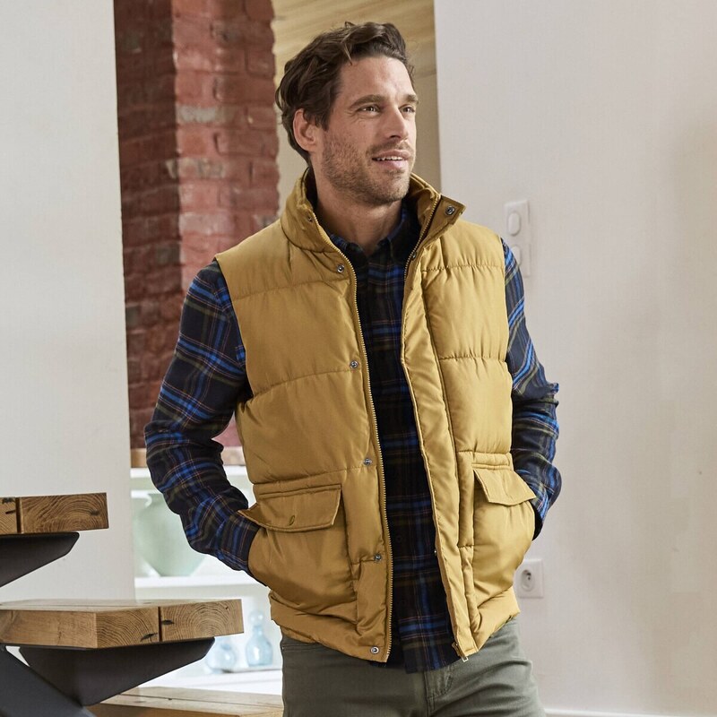 Prešívaná vesta so zapínaním na zips karamelová 046 Blancheporte 56966735