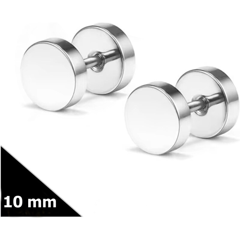 Náušnice strieborné obojstranné z chirurgickej ocele - Vincente 10 mm 66853686
